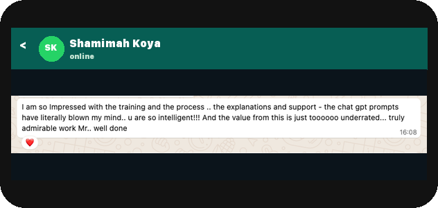 Shamimah Koya: Blown away by the training and process